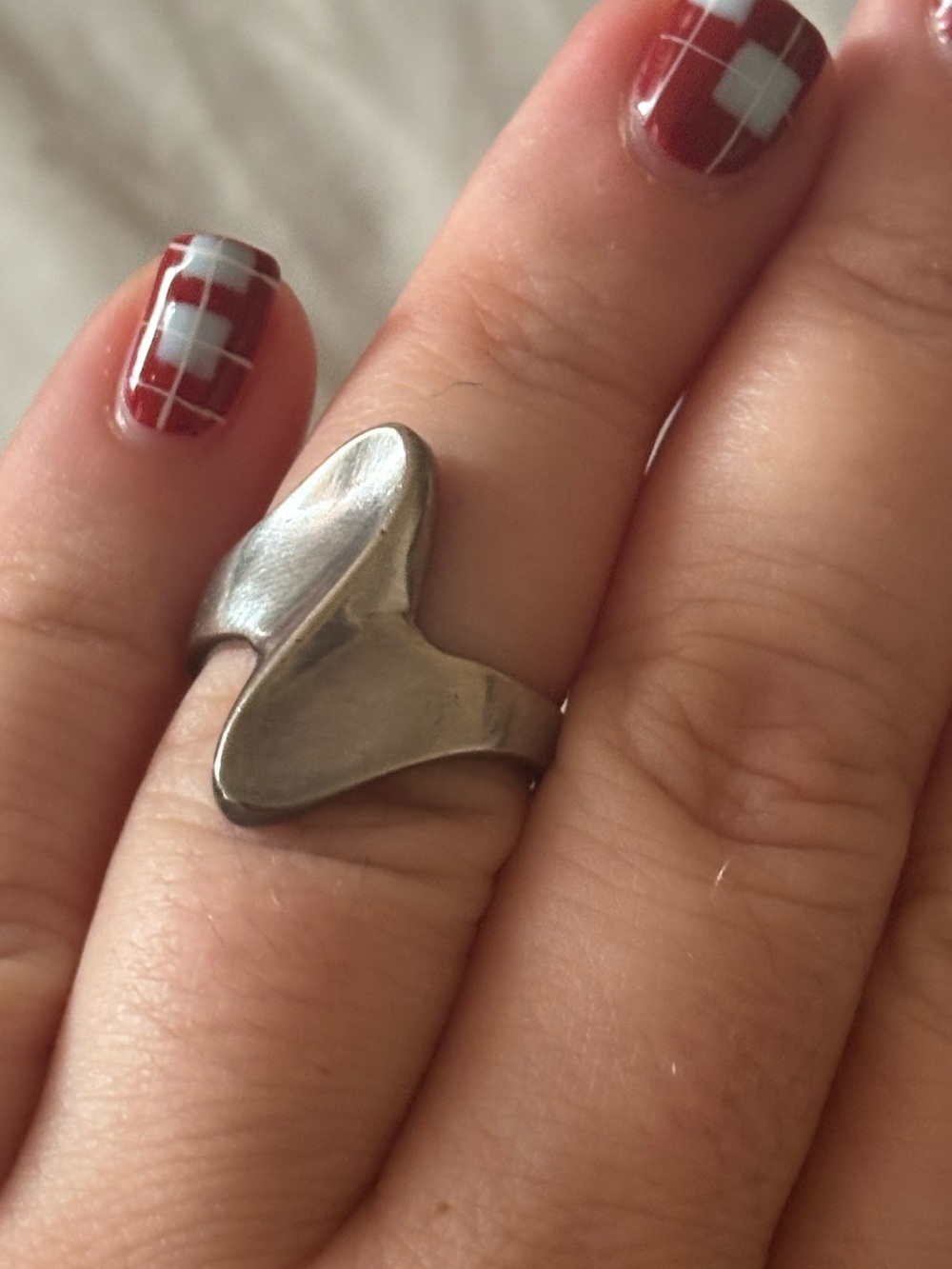 Vintage Silver Abstract Wave Ring